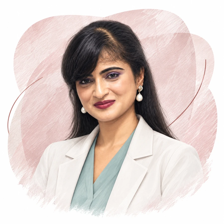 Illustrated portrait of Dr Priyanka S.